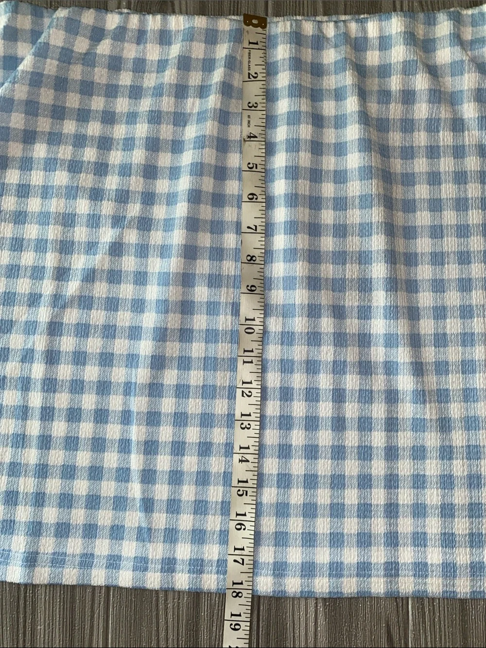 Vero Moda Blue and White Gingham Mini Skirt - Picture 3 of 7